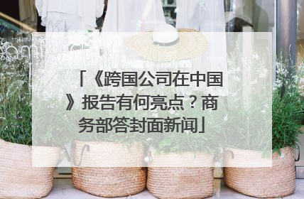 《跨国公司在中国》报告有何亮点？商务部答封面新闻