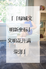 「绿城文明新坐标」文明花开满荥泽