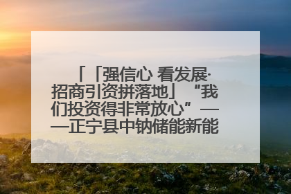 「强信心 看发展·招商引资拼落地」“我们投资得非常放心”——正宁县中钠储能新能源项目建设见闻