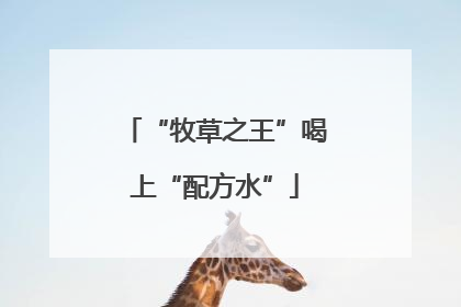 “牧草之王”喝上“配方水”