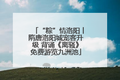 “粽”情洛阳丨隋唐洛阳城宠客升级 背诵《离骚》免费游览九洲池