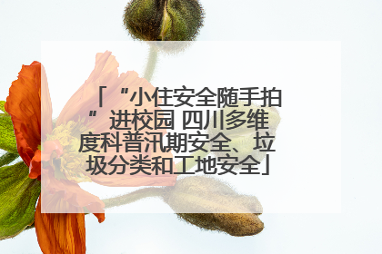 “小住安全随手拍”进校园 四川多维度科普汛期安全、垃圾分类和工地安全
