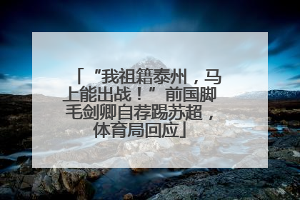 “我祖籍泰州，马上能出战！”前国脚毛剑卿自荐踢苏超，体育局回应