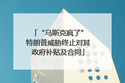 “马斯克疯了” 特朗普威胁终止对其政府补贴及合同