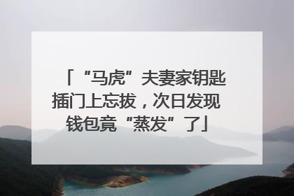 “马虎”夫妻家钥匙插门上忘拔，次日发现钱包竟“蒸发”了