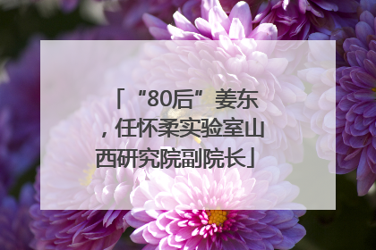 “80后”姜东，任怀柔实验室山西研究院副院长