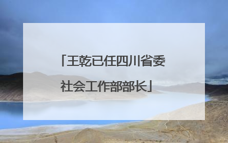王乾已任四川省委社会工作部部长