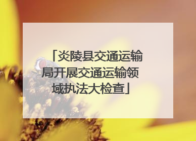 炎陵县交通运输局开展交通运输领域执法大检查