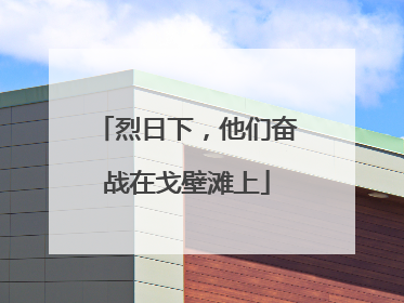 烈日下，他们奋战在戈壁滩上
