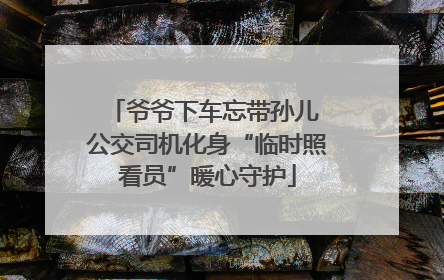 爷爷下车忘带孙儿 公交司机化身“临时照看员”暖心守护