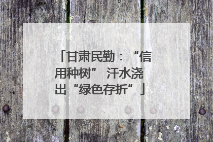 甘肃民勤：“信用种树” 汗水浇出“绿色存折”