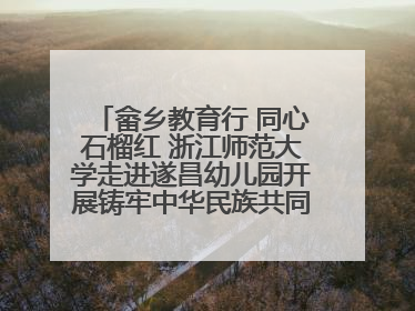 畲乡教育行 同心石榴红 浙江师范大学走进遂昌幼儿园开展铸牢中华民族共同体意识教育
