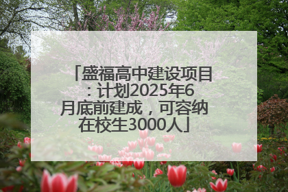 盛福高中建设项目：计划2025年6月底前建成，可容纳在校生3000人