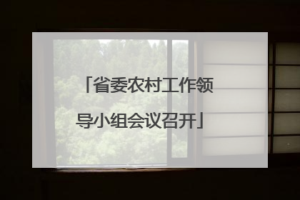 省委农村工作领导小组会议召开