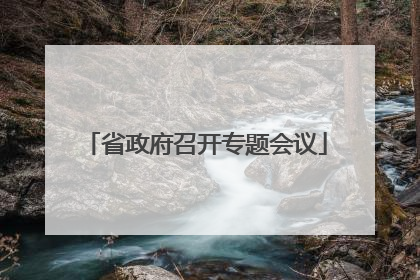 省政府召开专题会议