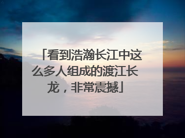 看到浩瀚长江中这么多人组成的渡江长龙，非常震撼