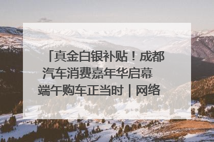 真金白银补贴！成都汽车消费嘉年华启幕 端午购车正当时｜网络中国节·端午