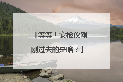 等等！安检仪刚刚过去的是啥？