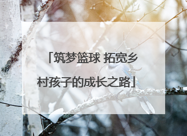 筑梦篮球 拓宽乡村孩子的成长之路
