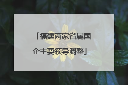 福建两家省属国企主要领导调整