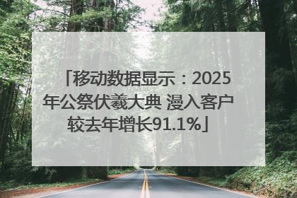 移动数据显示：2025年公祭伏羲大典 漫入客户较去年增长91.1%