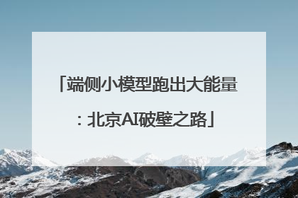 端侧小模型跑出大能量：北京AI破壁之路
