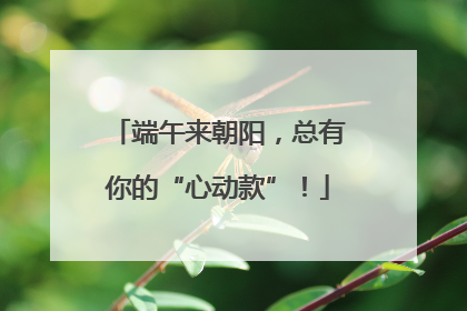 端午来朝阳，总有你的“心动款”！