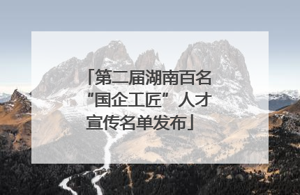 第二届湖南百名“国企工匠”人才宣传名单发布