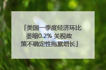 美国一季度经济环比萎缩0.2% 关税政策不确定性拖累增长