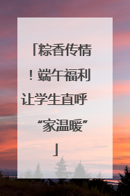 粽香传情！端午福利让学生直呼“家温暖”