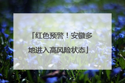 红色预警！安徽多地进入高风险状态
