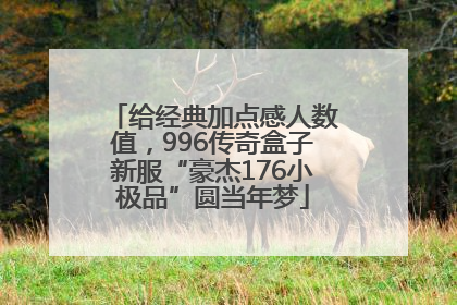 给经典加点感人数值，996传奇盒子新服“豪杰176小极品”圆当年梦