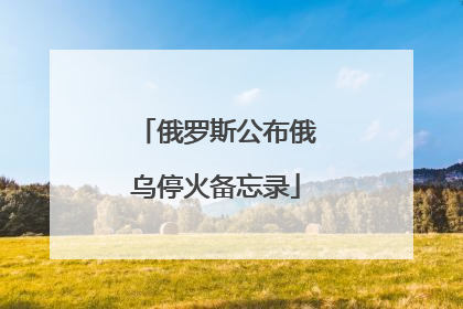 俄罗斯公布俄乌停火备忘录