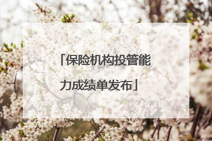 保险机构投管能力成绩单发布