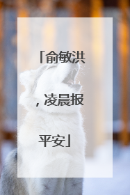 俞敏洪，凌晨报平安