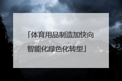 体育用品制造加快向智能化绿色化转型