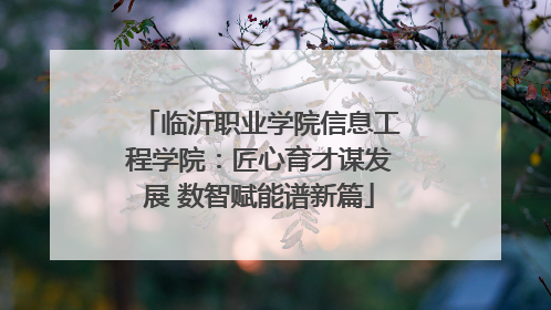 临沂职业学院信息工程学院：匠心育才谋发展 数智赋能谱新篇