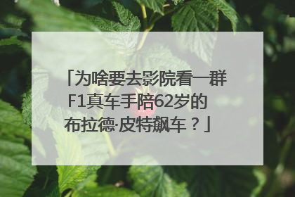 为啥要去影院看一群F1真车手陪62岁的布拉德·皮特飙车？