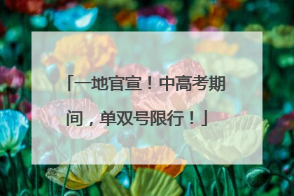 一地官宣！中高考期间，单双号限行！