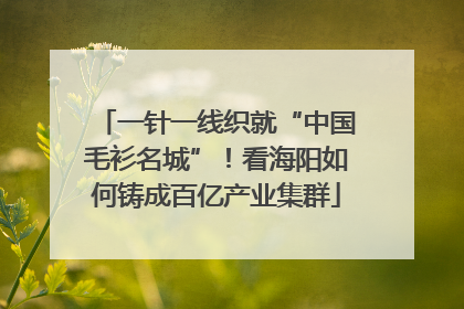一针一线织就“中国毛衫名城”！看海阳如何铸成百亿产业集群