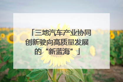 三地汽车产业协同创新驶向高质量发展的“新蓝海”