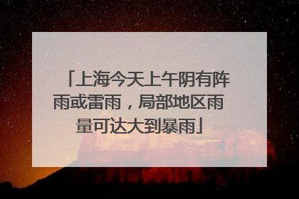 上海今天上午阴有阵雨或雷雨，局部地区雨量可达大到暴雨