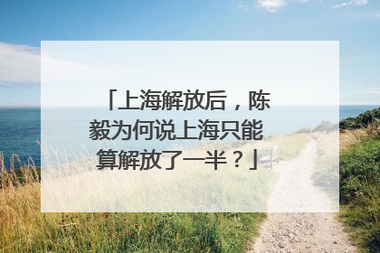 上海解放后，陈毅为何说上海只能算解放了一半？