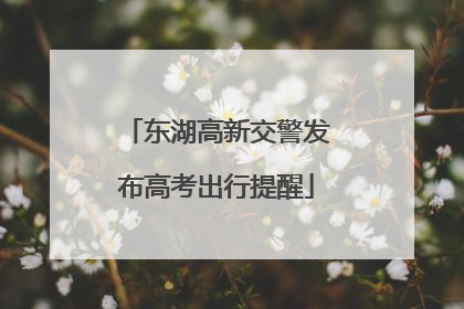 东湖高新交警发布高考出行提醒