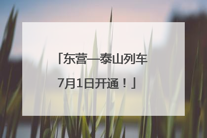 东营—泰山列车7月1日开通！