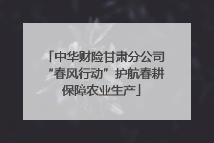 中华财险甘肃分公司“春风行动”护航春耕 保障农业生产