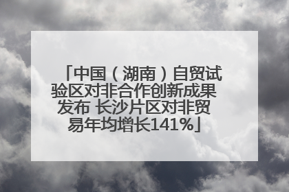 中国（湖南）自贸试验区对非合作创新成果发布 长沙片区对非贸易年均增长141%