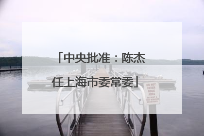 中央批准：陈杰任上海市委常委