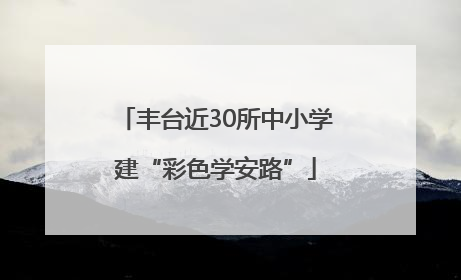 丰台近30所中小学建“彩色学安路”