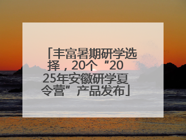丰富暑期研学选择，20个“2025年安徽研学夏令营”产品发布